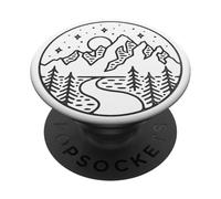 Mountain River Hiking Camping Waterfall Trees Forest Glacier PopSockets PopGrip: Swappable Grip for Phones & Tablets PopSockets Adhesive PopGrip