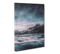 Mountain River In Italy Canvas Print | Gallery Wrapped 30mm Frame Wall Art | 20x14 inches | Ready to Hang | Abstract Landscape Picture | Living Room Bedroom Lounge Office