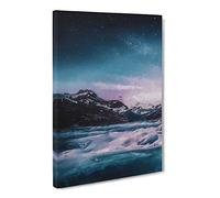 Mountain River In Italy Canvas Print | Gallery Wrapped 30mm Frame Wall Art | 20x14 inches | Ready to Hang | Abstract Landscape Picture | Living Room Bedroom Lounge Office