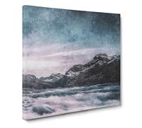 Mountain River in Italy Canvas Print | Gallery Wrapped 30mm Frame Wall Art | 20x20 inches | Ready to Hang | Abstract Landscape Picture | Living Room Bedroom Lounge Office