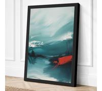 Mountain River in Mist Modern Canvas Wall Art Print 36x24 Inch (91 x 61 cm)