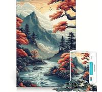 Mountain River Landscape Adult Jigsaw Puzzles 1000 Pieces Mind Exercise Toy Calming Play Design Assembly Amazing Present (50x75cm)