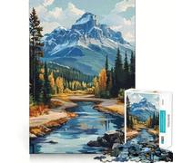 Mountain River Landscape Hard Jigsaw Puzzle for Adults 1000 Pieces Strong Logic Toy Bonding Time Clear Edge (38x52cm)