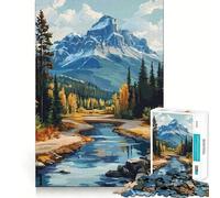 Mountain River Landscape Jigsaw Puzzle for Teenagers 1000 Pieces Memory Gain Calm Relax Design Assembly Classic Gift (50x75cm)