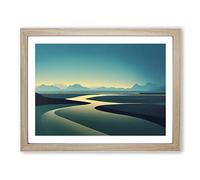 Mountain River Views H1022 Framed Print for Living Room Bedroom Home Office Décor, Wall Art Picture Ready to Hang, Oak A3 Frame (46 x 34 cm)