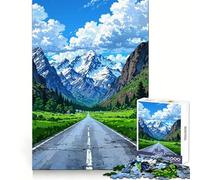 Mountain Road Anime Landscape 1000 Pieces Jigsaws Adults Puzzles Gifts Mind Game Toy Bonding Time Neat Cut Bday Surprise (50x75cm)