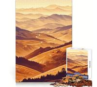 Mountain Road at Sunset Jigsaw Puzzles for Adults1000 Pieces Focus Brain Toy Relax Time Tight Edge Santa Wish Pick (50x75cm)