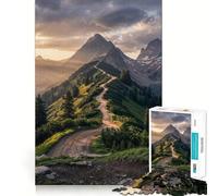 Mountain Road at Sunset Jigsaw Puzzles for Teenagers 1000 Pieces Strong Logic Toy Shared Fun Clear Edge Lovely Present (50x75cm)
