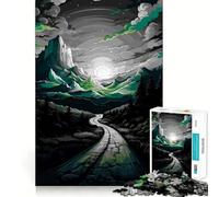 Mountain Road Landscape with Cloudy Sky 1000 Piece Jigsaw Puzzles for Adults Memory Gain Peaceful Time Design Assembly Premium Gift (50x75cm)
