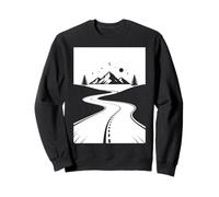 Mountain Road Night Sky Wanderlust Biker Graphic Design Sweatshirt