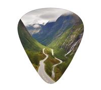 Mountain Road Norway Printed Guitar Picks 12-Piece Set - Comfortable, Versatile Plectrum for All Guitar Styles & Players