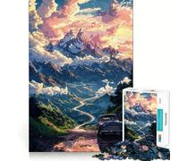 Mountain Road Sunset 1000 Pieces Jigsaw Puzzles for Teenagers Intellect Toy Bonding Time Quality Cut Memorable Gift (50x75cm)