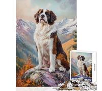 Mountain Saint Bernard Jigsaw for Adults1000 Pieces Strengthen Mind Clarity And Sharpness Calm Serene Leisure Activity (50x75cm)