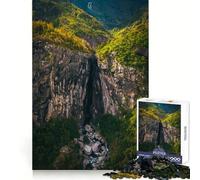 Mountain Sanctuary 1000 Piece Jigsaw Puzzles for Adults Jigsaw Fine Logic Toy Quiet Fun Neat Edge Memorable Gift (38x52cm)