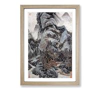 Mountain Scenery by Wang Jian Framed Print | A2 Oak Framed Wall Art | Ready to Hang | Modern Landscape Picture | Living Room Bedroom Lounge Office