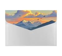 Mountain Scenery Expanding File Folder 6 Pockets Accordion File Organizer Portable Letter A4 Size Folders with Snap Closure for Document Paper Receipt Office Supplies