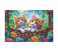 Mountain Secret Realm 1000 Pieces Set Classic Jigsaw Puzzle Basket Grass Bloom Couple Puzzle Partners Mind Relaxation Wall Decor Easter New Year Recycled Cardboard 1000 PCS