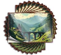 Mountain Serenity: A Bridge Connecting Nature and Architecture Bumper Necessities Self Adhesive | Encouragement Door Vinyl Sticker Pack for Birthday(8X12CM)