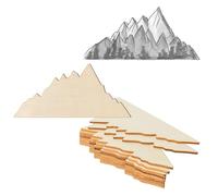 Mountain Shape Wood Craft Cutout Wall Art Unfinished Ornaments for Christmas Holiday Party Spring Everyday Outdoors Travel Door Hanger Decoration 10 Pcs