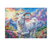 Mountain Sheep 500-piece Jigsaw Puzzle Set Family Puzzle Lovers Brain Training Indoor Game Family Game Night Summer Gift Durable Board 500 PCS