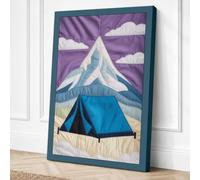 Mountain Shelter Minimalist Canvas Wall Art Print 18x12 Inch (46 x 30 cm)