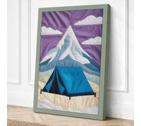 Mountain Shelter Minimalist Canvas Wall Art Print 30x20 Inch (76 x 51 cm)