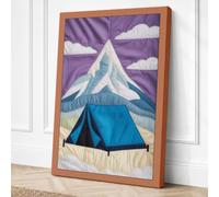 Mountain Shelter Minimalist Canvas Wall Art Print 36x24 Inch (91 x 61 cm)