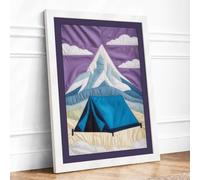 Mountain Shelter Minimalist Framed Wall Art Print A1 (84.1×59.4cm) White, Wall Decor for Living Room, Bedroom, Office & Home, Ready to Hang, Art Gift