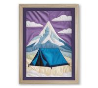 Mountain Shelter Minimalist Framed Wall Art Print A3 (42×29.7cm) Oak, Wall Decor for Living Room, Bedroom, Office & Home, Ready to Hang, Art Gift