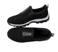 Mountain Shoes Men's Hiking Shoes Solid Breathable Slip On Comfortable Sports Shoes Plain Lightweight Thick Sole Cushioning Trainers Outdoor Mountain Sports Workout Walking Shoes, 37-43.5 EU, black, 7