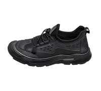 Mountain Shoes Men's Sports Shoes Summer Breathable Non-Slip Hiking Shoes Lightweight Soft Sole Cushioning Jogging Shoes Outdoor Hiking Mountain Sports Walking Shoes with Laces, 34-44 EU, black, 7 UK