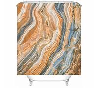 Mountain Shower Curtain, Weighted Shower Curtains 180X180 Polyester Rock Waterproof Corner Shower Curtain 71X71In Orange