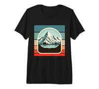 Mountain Snow Peaks Landscape Trees Forest Water Nature Premium T-Shirt