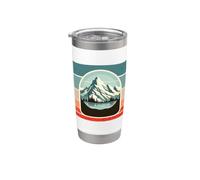 Mountain Snow Peaks Landscape Trees Forest Water Nature Stainless Steel Insulated Tumbler