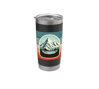Mountain Snow Peaks Landscape Trees Forest Water Nature Stainless Steel Insulated Tumbler