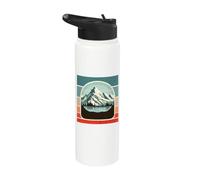 Mountain Snow Peaks Landscape Trees Forest Water Nature Stainless Steel Insulated Water Bottle
