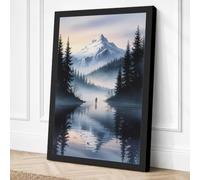 Mountain Solitude Canvas Wall Art Print 18x12 Inch (46 x 30 cm)