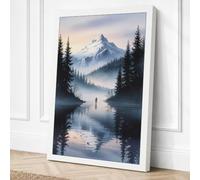 Mountain Solitude Canvas Wall Art Print 24x16 Inch