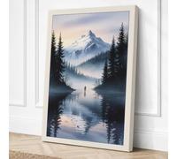 Mountain Solitude Canvas Wall Art Print 30x20 Inch (76 x 51 cm)