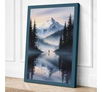 Mountain Solitude Canvas Wall Art Print 36x24 Inch