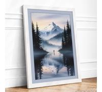 Mountain Solitude Scandinavian Framed Wall Art Print A3 (42×29.7cm)