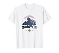 Mountain Spirit Adventure Compass Graphic Design T-Shirt, Men, White, S