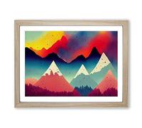 Mountain Splash Vol.1 Abstract Framed Print | A2 Oak Framed Wall Art | Ready to Hang | Abstract Landscape Picture | Living Room Bedroom Lounge Office