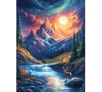 Mountain Stream at Dusk 500-piece Jigsaw Puzzle Set Science Fiction Magical Dream For Adults Teens 14+ Logic Skill Indoor Game Family Game Night Summer Durable Material 500 PCS