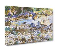 Mountain Stream By John Singer Sargent Canvas Print | Gallery Wrapped 30mm Frame Wall Art | 20x14 inches | Ready to Hang | Classic Landscape Picture | Living Room Bedroom Lounge Office