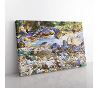 Mountain Stream By John Singer Sargent Classic Painting Canvas Wall Art Print Ready to Hang, Framed Picture for Living Room Bedroom Home Office Décor, 60x40 cm (24x16 Inch)
