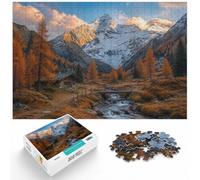 Mountain Stream in Autumn Landscape Jigsaw Puzzle for Adults, 1000 Piece | For a break from screens: Adult jigsaw puzzle with 1000 pieces brings a classic challenge to rainy-day downtime.