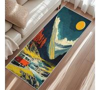 Mountain Stream Runner Rug 50x150cm, Camper Van Carpet Runners for Hallway, Non Slip Washable Hallways Soft Low Pile Long Rug for Entryway Bedroom Kitchen Living Room Decor