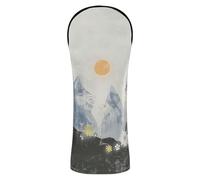 Mountain Sun Black White Golf Club Head Cover Set Premium Leather Accessories with Interchangeable No. Tags for Driver & Fairway Woods