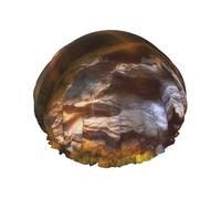 Mountain Sunrise Landscape Double Layer Waterproof Shower Cap For Women, Reusable Bath Hat With Elastic Band, Keep Hair Dry For Shower And Skincare